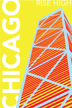 Chicago postercard featuring skyscraper