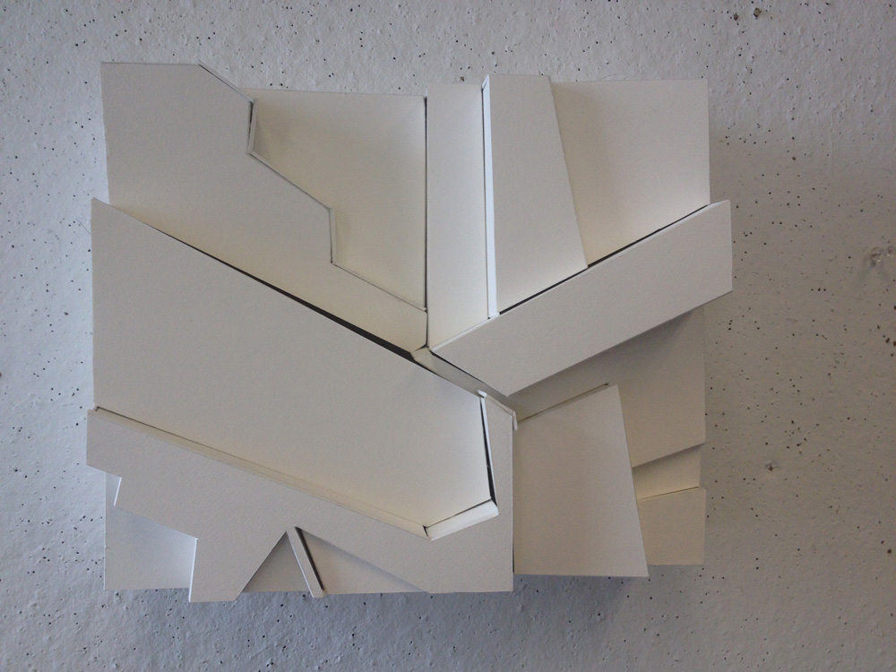 Relief made out of white museum board