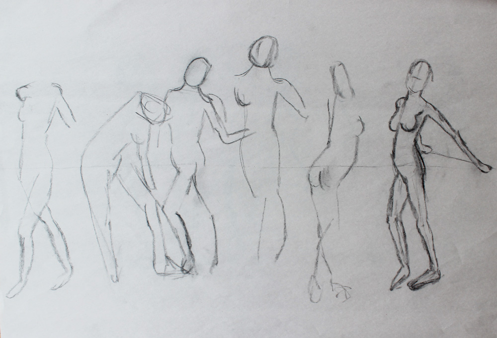 Charcoal gesture drawings