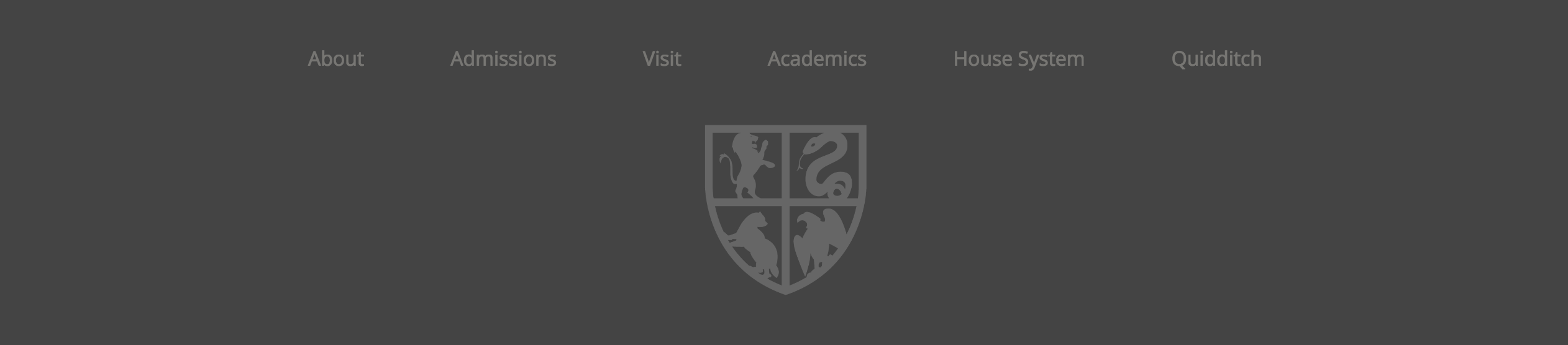 The footer of the Hogwarts website designed by Chloe Atchue-Mamlet