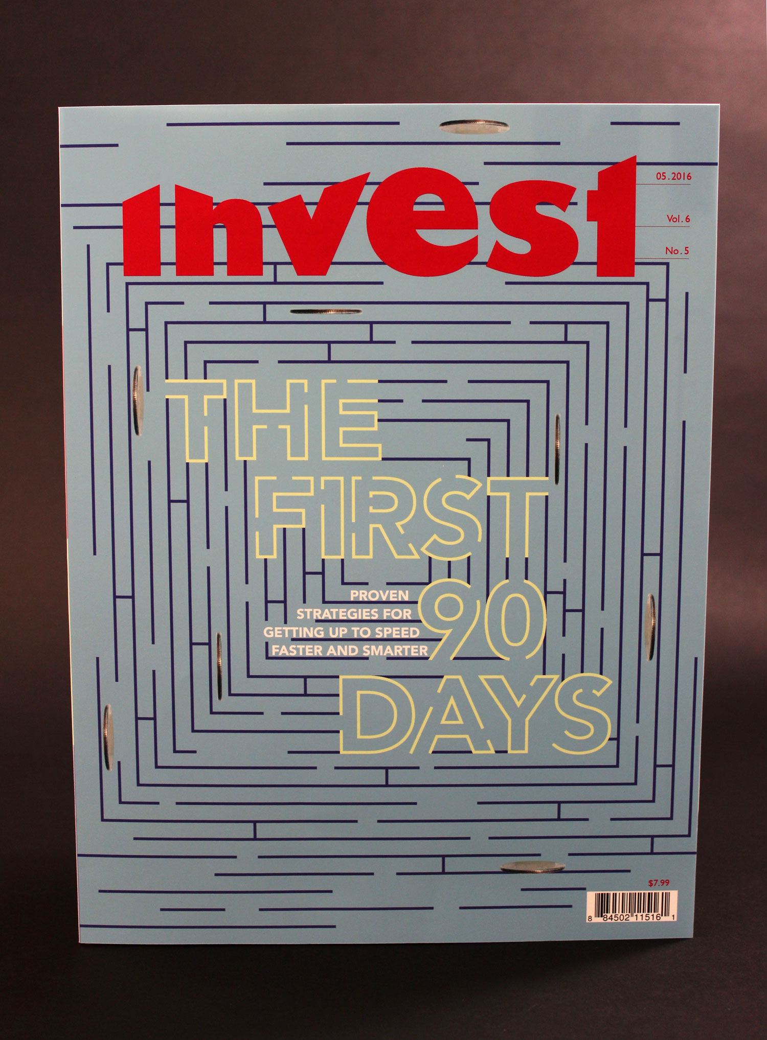 Front cover for Invest Magazine designed by Chloe Atchue-Mamlet