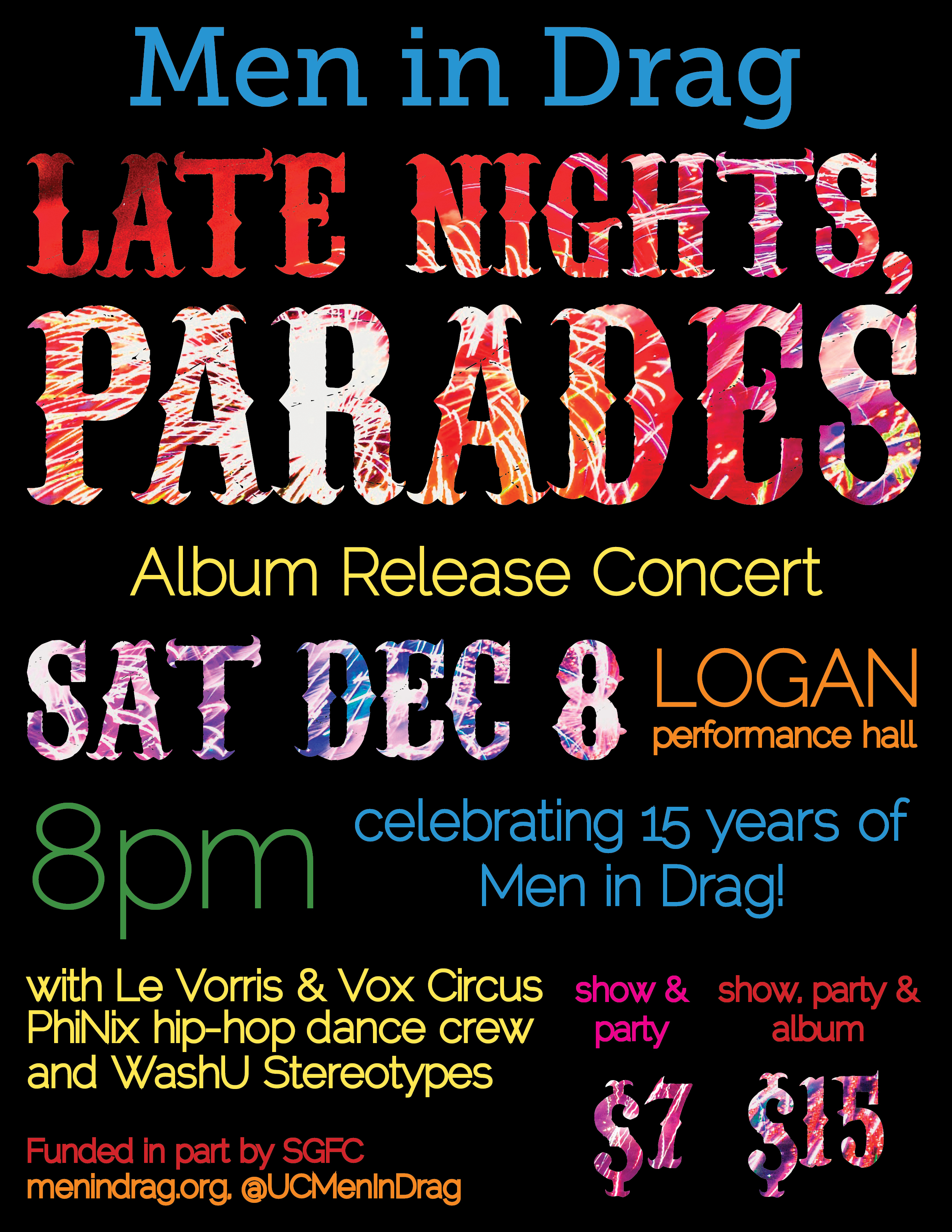 Men in Drag album release concert poster