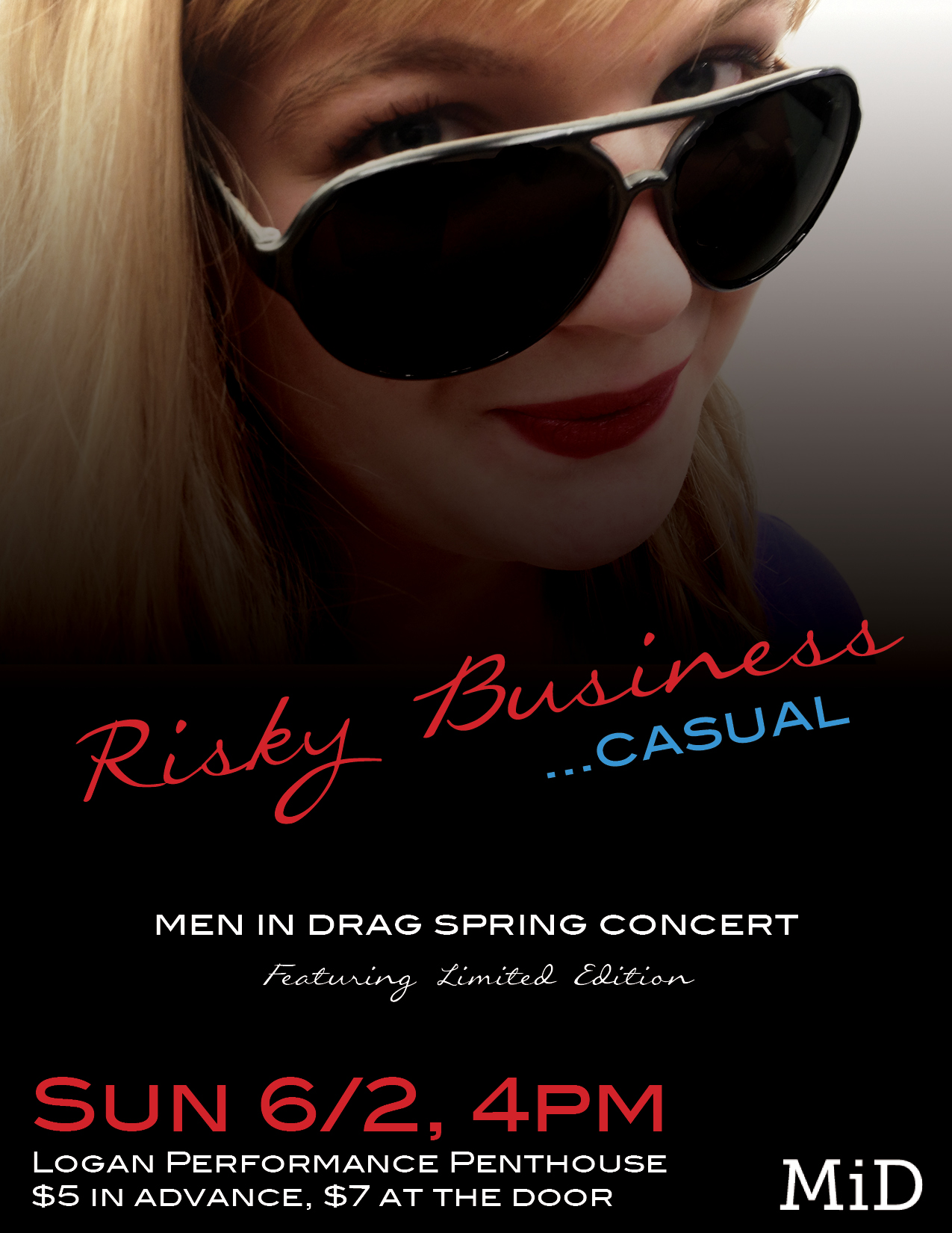 Men in Drag risky business parody poster