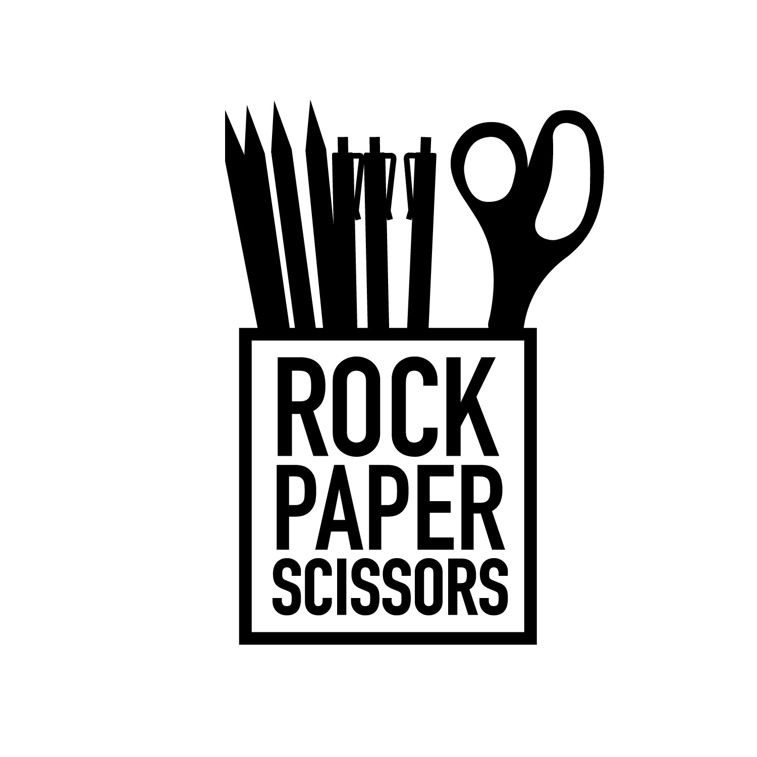 Rock Paper Scissors combination logo