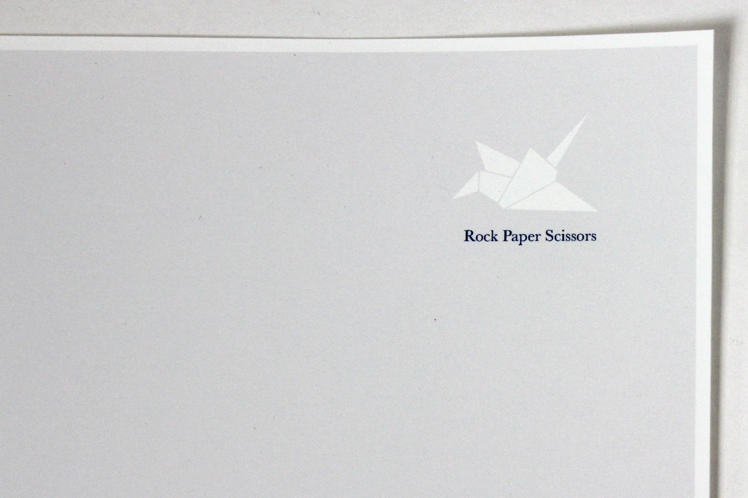 Letterhead for Rock Paper Scissors designed by Chloe Atchue-Mamlet