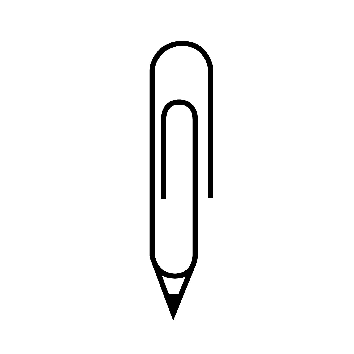 Rock Paper Scissors paperclip pencil logo