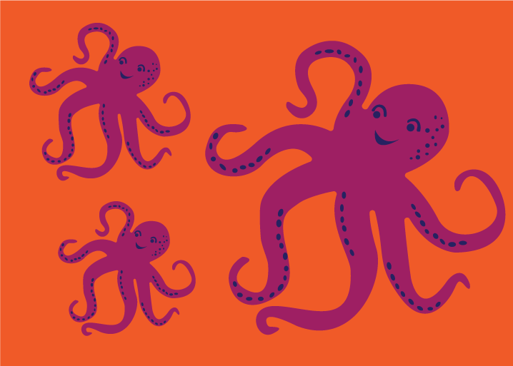 Orange octopus illustration