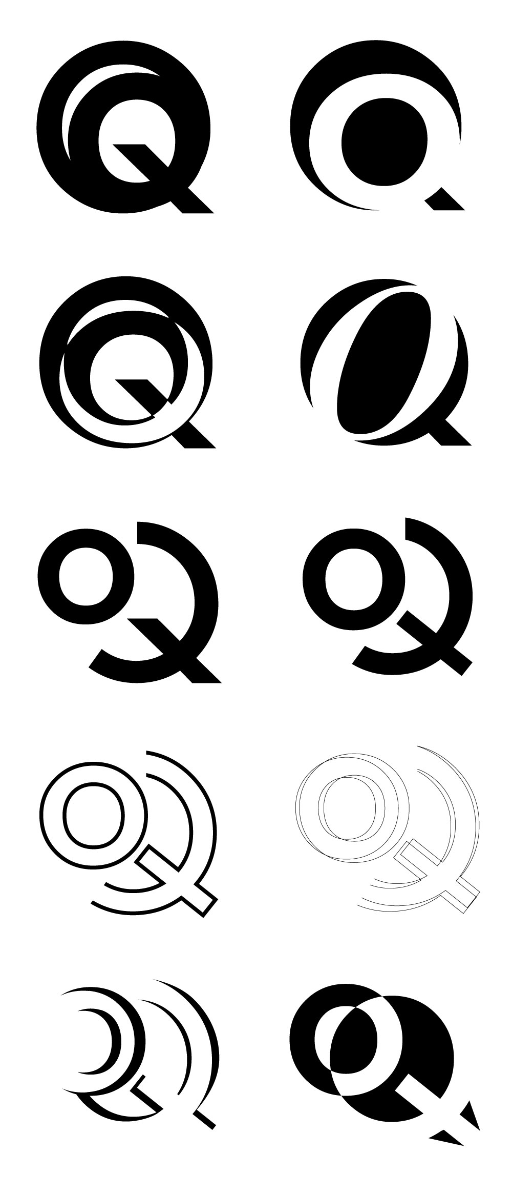 Logos using the letters Q and O