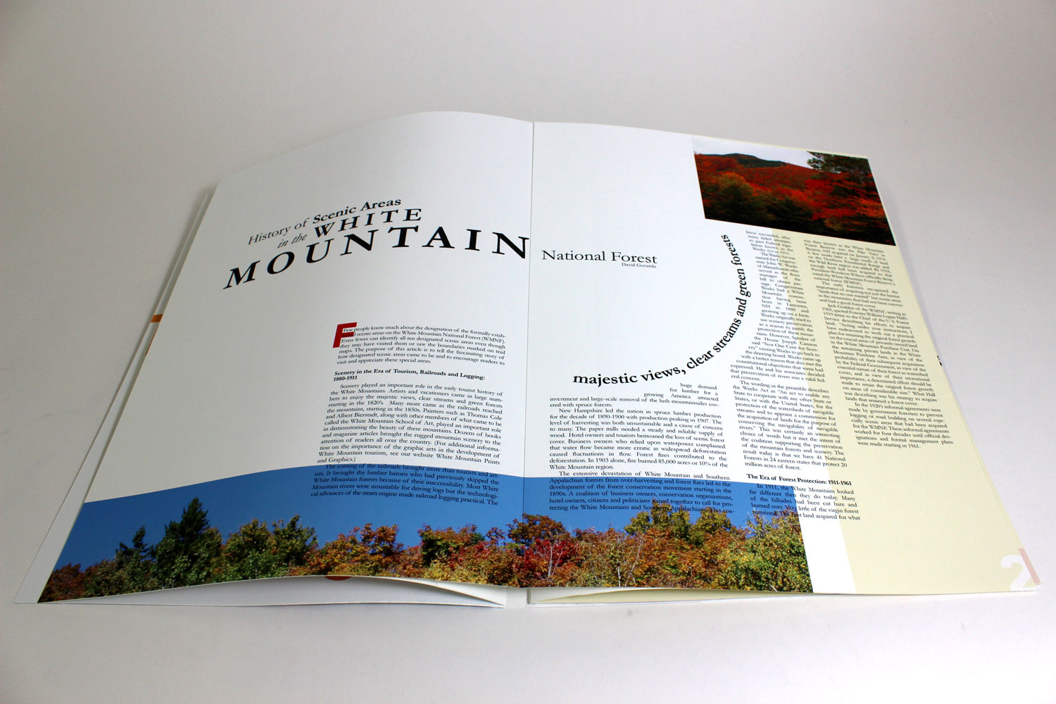 First spread for White Mountains experimental typography publication designed by Chloe Atchue-Mamlet